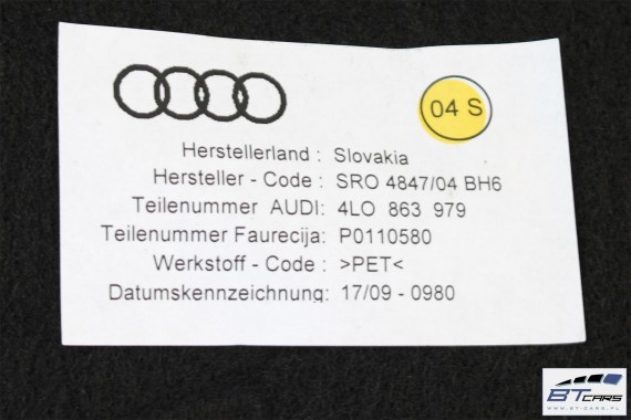 AUDI Q7 FL FOTELE KOMPLET FOTELI siedzeń siedzenia fotel tapicerka 4L skóra kolor szary wersja 5-osobowa LIFT