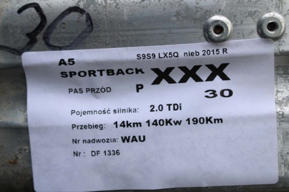 AUDI A5 LIFT PRZÓD 8T LX5Q maska błotniki zderzak pas przedni wzmocnienie błotnik lampy Xenon Led S9S9 8T FL 8T0941005C S-LINE