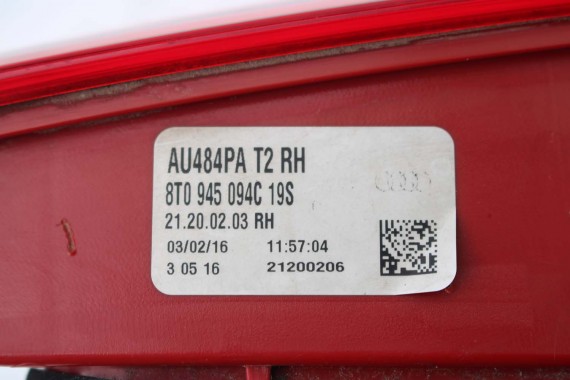 AUDI A5 SPORTBACK TYŁ ZDERZAK tylny + KLAPA BAGAŻNIKA LAMPY LED 8T 8T8 2Y2Y LS9R S-LINE lampa 8T8945095F 8T8945096F 8T0945093C