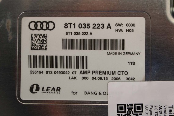 AUDI A5 SPORTBACK GŁOŚNIKI BANG & OLUFSEN 8T8 8T 8T1035223A 8K0035411A 8T0035415B 8T0035416 8T0035397A 8K9035382A 8K9035709
