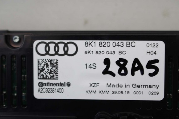 AUDI A4 A5 Q5 PANEL KLIMATYZACJI 8K1820043BC moduł sterownik nawiewu klimy 8K1 820 043 BC 8K 8T 8K1820043AE 8K1820043AC FL LIFT