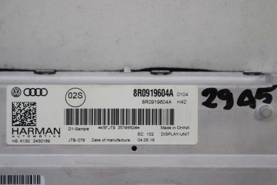 AUDI A4 A5 Q5 A6 Q7 MONITOR LCD MMI 8R0919604A 8R0 919 604 ekran wyświetlacz 8R0919604 8F0919604 4F0919604 8R0919604A 8R0919604