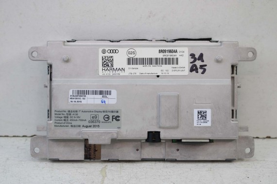 AUDI A4 A5 Q5 A6 Q7 MONITOR LCD MMI 8R0919604A 8K 8R0 919 604 A ekran wyświetlacz 8R0919604 8F0919604 4F0919604 8R0 919 604