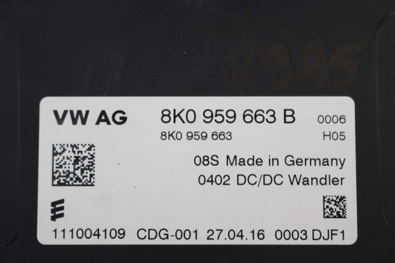 AUDI SEAT SKODA STABILIZATOR NAPIĘCIA 8K0959663B 8K0959663 8K0 959 663 B 8K0 959 663 8K0959663F 8K0959663F 8K0959663B 8K0959663B