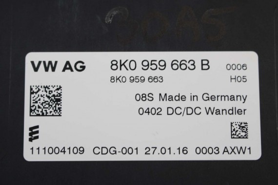 AUDI SEAT SKODA STABILIZATOR NAPIĘCIA 8K0959663B 8K0959663 8K0 959 663 B 8K0 959 663 8K0959663F 8K0959663F 8K0959663B 8K0959663B