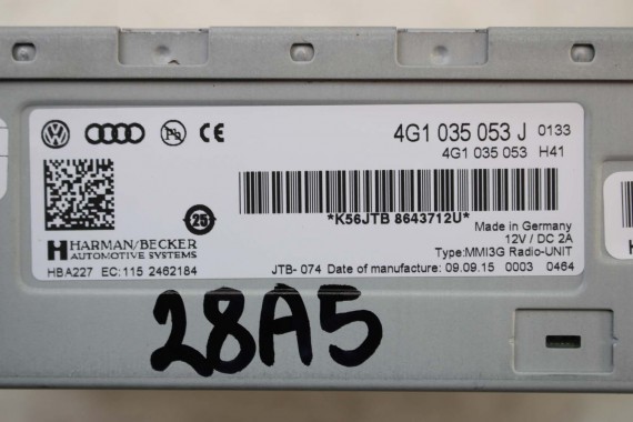 AUDI A4 A5 A6 A7 Q5 TUNER RADIO MMI 4G1035053J 4G1 035 053 J UNIT 3G+ HIGH 4G1035053J 8K 8T LIFT 4G1035053 4G1035053J 4G1035053J