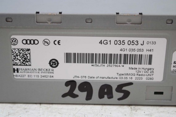 AUDI A4 A5 A6 A7 Q5 TUNER RADIO MMI 4G1035053J 4G1 035 053 J UNIT 3G+ HIGH 4G1035053J 8K 8T LIFT 4G1035053 4G1035053J 4G1035053J