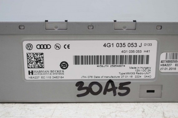 AUDI A4 A5 A6 A7 Q5 TUNER RADIO MMI 4G1035053J 4G1 035 053 J UNIT 3G+ HIGH 4G1035053J 8K 8T LIFT 4G1035053 4G1035053J 4G1035053J