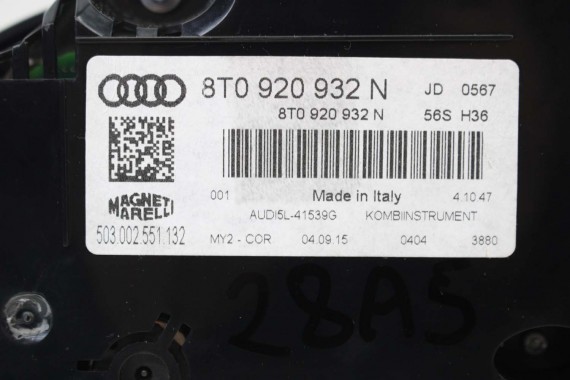 AUDI A5 ZEGAR LICZNIK ZEGARY DIESEL 8T0920932N 8T0 920 932 N prędkościomierz wskaźnik prędkości SPORTACK FL 8T0920932N 8T0920932