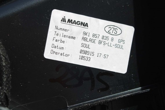 AUDI A4 A5 SCHOWEK KONSOLI PASAŻERA 8K1857035F 8K1 857 035 F 8K 8T 6PS czarny LIFT prawy 8K1857124 8K1857104 8K1857035 8K1857035