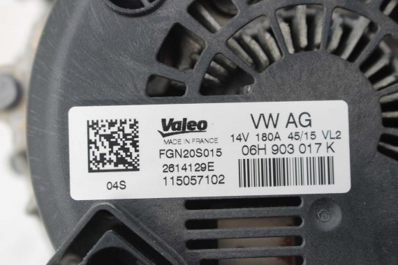 AUDI A4 A5 Q5 ALTERNATOR 06H903017K 06H 903 017 K VALEO 06H903017K 06H903018M 06H903018MX 06H903017K 06H903017K 180A FGN20S015