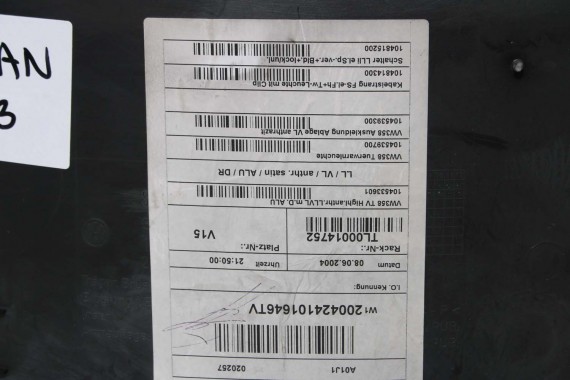 VW TOURAN BOCZEK BOCZKI DRZWI drzwiowe tapicerka antarcyt welur 1T1867011 1T1867012 1T0867211 1T0867212 1T1867011 1T1867012 1T0