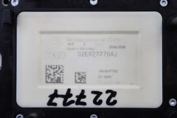 VW KOMPUTER SKRZYNI BIEGÓW DSG STEROWNIK 02E927770AJ DQ250 SKRZYNIA 6-cio stopniowa 2.0 TDi 02E927770AJ 02E927770 02E927770AJ