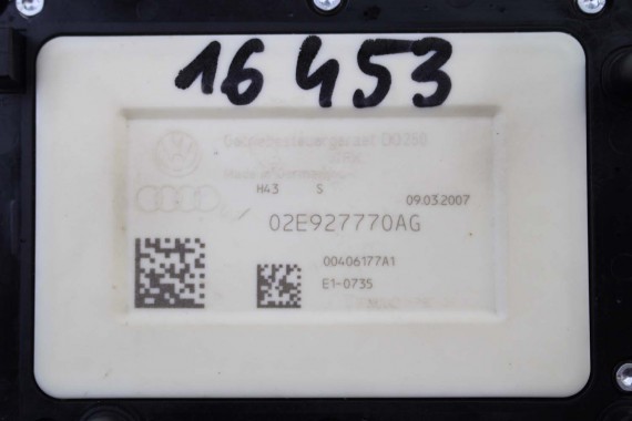 VW KOMPUTER SKRZYNI BIEGÓW DSG STEROWNIK 02E927770AG DQ250 SKRZYNIA 6-cio stopniowa 2.0 TDi 02E927770AG 02E927770 02E927770AG