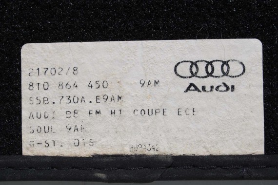 AUDI A5 DYWANIKI PODŁOGI 8K1863691C 8T0864450A wycieraczki 8K1863691G 9AM QA5 czarny 8T 8K1863691C 8K1863691G 8T0864450A