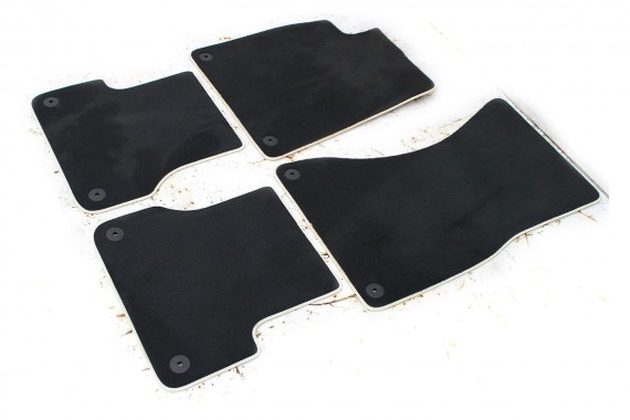AUDI A6 A7 DYWANIKI WYCIERACZKI PODŁOGI 4G1863691 4G1 863 691 4G C7 4G8 BLW - CZARNY/BIAŁY ALABASTER FL LIFT 4G0864450 4G0863723