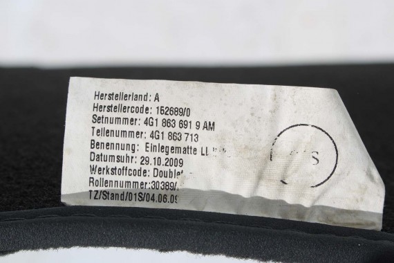AUDI A6 A7 DYWANIKI PODŁOGI 4G1863691 4G0864450 wycieraczki 4G0864450 4G1 863 691 QA5 czarny 4G1863691 4G0864450 4G1863691 4G C7