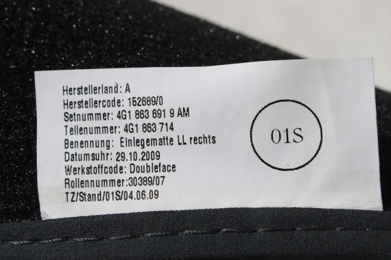 AUDI A6 A7 DYWANIKI PODŁOGI 4G1863691 4G0864450 wycieraczki 4G0864450 4G1 863 691 QA5 czarny 4G1863691 4G0864450 4G1863691 4G C7