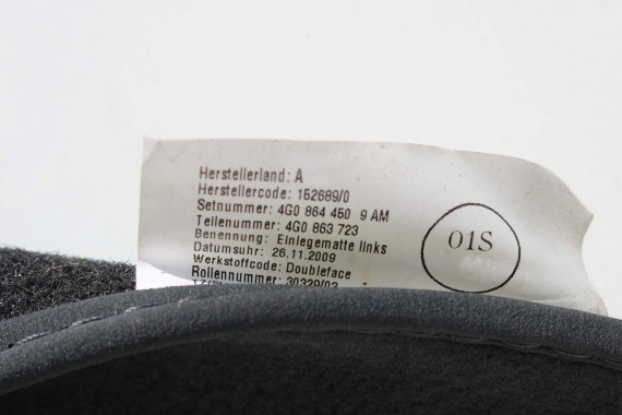 AUDI A6 A7 DYWANIKI PODŁOGI 4G1863691 4G0864450 wycieraczki 4G0864450 4G1 863 691 9AM czarny 4G1863691 4G0864450 4G1863691 4G C7