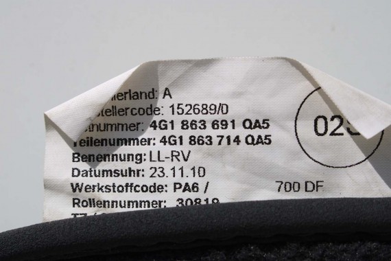 AUDI A6 A7 DYWANIKI PODŁOGI 4G1863691 4G0864450 wycieraczki 4G0864450 4G1 863 691 QA5 czarny 4G1863691 4G0864450 4G1863691 4G C7