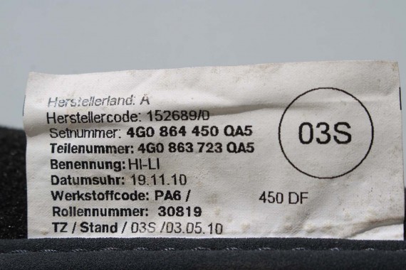 AUDI A6 A7 DYWANIKI PODŁOGI 4G1863691 4G0864450 wycieraczki 4G0864450 4G1 863 691 QA5 czarny 4G1863691 4G0864450 4G1863691 4G C7