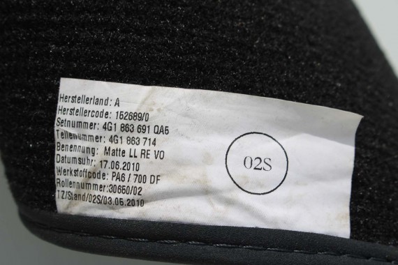 AUDI A6 A7 DYWANIKI PODŁOGI 4G1863691 4G0864450 wycieraczki 4G0864450 4G1 863 691 QA5 czarny 4G1863691 4G0864450 4G1863691 4G C7