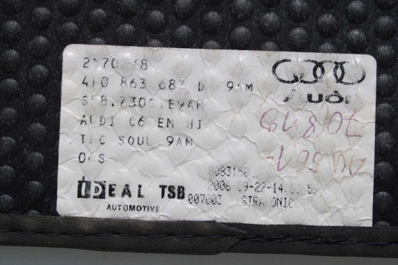 AUDI A6 DYWANIKI PODŁOGI 4F1863691B 4F0863683 wycieraczki 4F1863691B 4F1863691B 4F1863691B 4F1863691 4F1 863 691 B 9AM czarny 4F