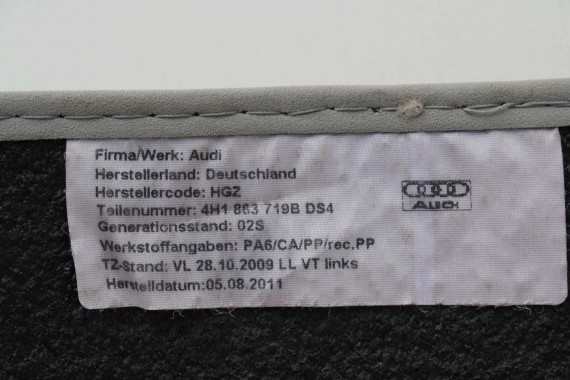 AUDI A8 DYWANIKI wykładziny wycieraczki 4H1863691C PODŁOGI 4H 4H1863691C 4H1863691 4H1863719D 4H1863720D 4H0863731B 4H0863732B