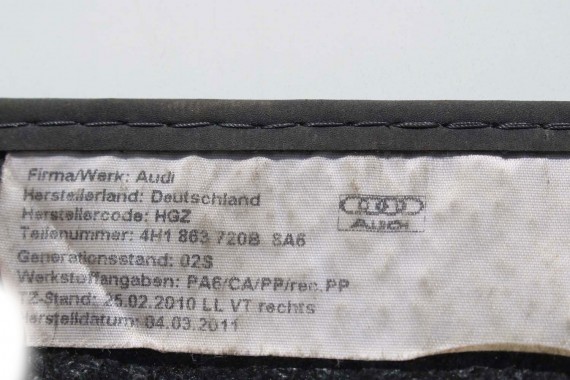 AUDI A8 DYWANIKI wykładziny wycieraczki 4H1863691C PODŁOGI 4H 4H1863691C 4H1863691 4H1863719D 4H1863720D 4H0863731B 4H0863732B