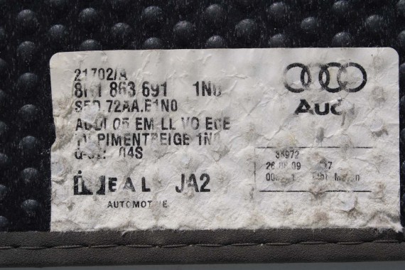 AUDI Q5 DYWANIKI WYCIERACZKI PODŁOGI 8R1863691 8R1 863 691 8R kolor JN0 beż DYWANIKÓW 8R1863691 8R0864450 8R1863691B 8R1863691D