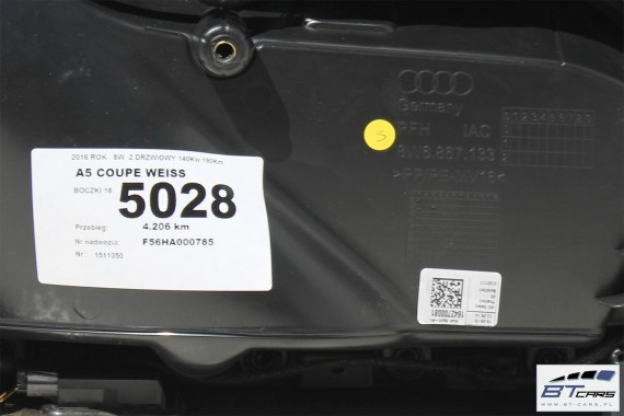 AUDI A5 FOTELE KOMPLET FOTELI siedzeń siedzenia fotel tapicerka 8W F5 skóra kolor czarny wentylowane