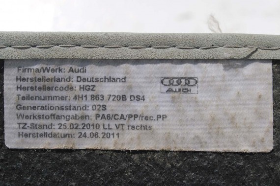 AUDI A8 DYWANIKI wykładziny wycieraczki 4H1863691 PODŁOGI 4H 4H1863691C 4H1863691 4H1863719B 4H1863720B 4H0863731B 4H0863732B D4