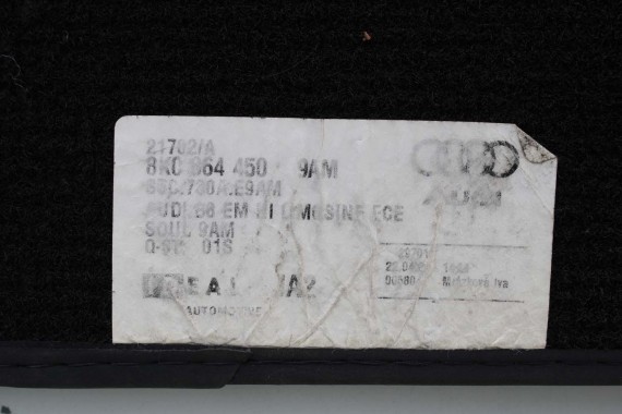 AUDI A4 DYWANIKI WYCIERACZKI PODŁOGI 8K1863691B 8K1 863 691 8K 8K0864450 8K1863691B 8K1863691F 8K1863691H 9AM CZARNY 8K1863691F