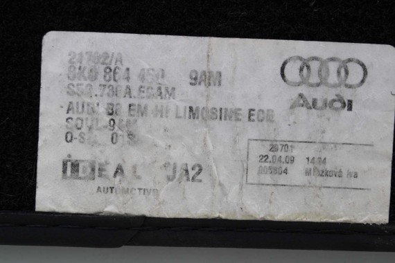 AUDI A4 DYWANIKI WYCIERACZKI PODŁOGI 8K1863691B 8K1 863 691 8K 8K0864450 8K1863691B 8K1863691F 8K1863691H 9AM CZARNY 8K1863691F