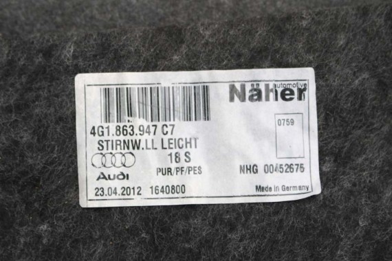 AUDI A6 4G OSŁONA ŚCIANY GRODZIOWEJ 4G1863947 wyciszenie wygłuszenie 4G1863947 TAPICERKA 4G1 863 947 / 4G1863947