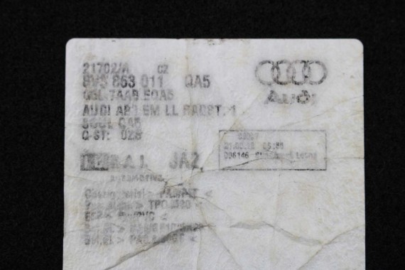 AUDI A3 DYWANIKI WYCIERACZKI PODŁOGI 8V1863691 8V3863011 dywanik QA5 czarny 8V3863011 8V1863691 8V1864435 8V1863436 8V3863011 8V