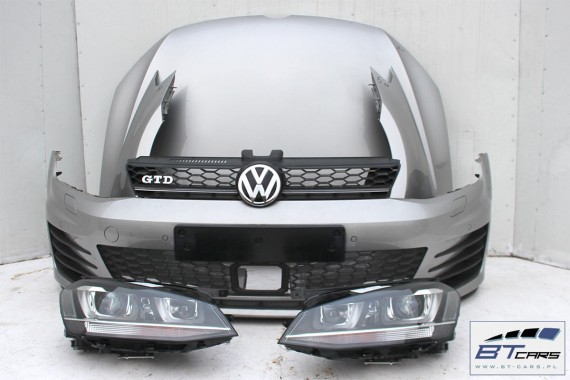 VW GOLF 7 GTD PRZÓD maska błotniki zderzak pas przedni lampy wzmocnienie błotnik lampa XENON LED LB7W - srebrny 5G VII