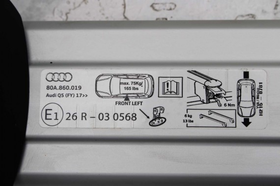 AUDI Q5 Belki bagażnika 80A860019 80A 860 019 reling 2 sztuki 80A860019 FY Bagażnik dachowy RELINGI DACHOWE 80A860019 80A071151