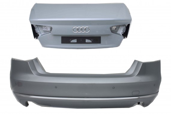 AUDI A8 LX7S 4H TYŁ ZDERZAK tylny + KLAPA BAGAŻNIKA D4 4H0 2010-14 Kolor: Y0Y0 Srebrny 4H0807511 4H0807521 4H0827023B 4H0827023