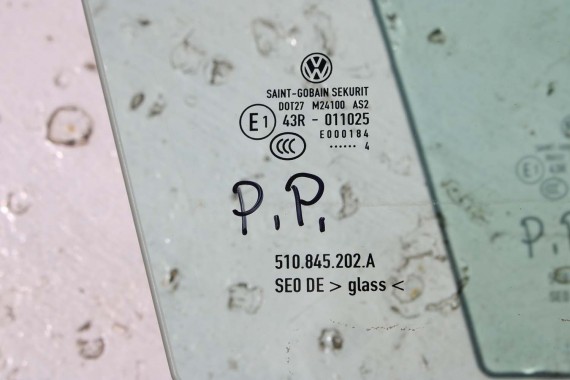 VW SPORTSVAN SZYBA DRZWI PRAWE 510845202A 510845202B prawa przód przednia pasażera 510 845 202 A 2014 zielony drzwiowa 510845202