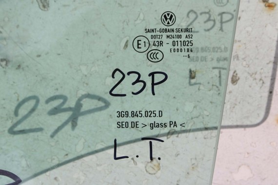 VW PASSAT B8 KOMBI SZYBA DRZWI LEWE 3G9845025D 3G9845025 lewa tył tylna 3G9 845 025 D 2016 zielony E1 AS2 3G 3G9845025 3G9845025