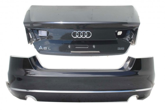 AUDI A8 LX7U 4H TYŁ ZDERZAK tylny + KLAPA BAGAŻNIKA D4 4H0 2010-14 Kolor: 4N4N Szary 4H0807511 4H0807521 4H0827023B 4H0827023