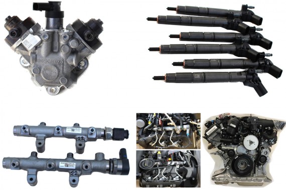 AUDI UKŁAD PALIWOWY 3.0 TDi WTRYSKI 059130277CP + LISTWA 059130089BT 059130090CN 057130764AE pompa 059130755CD silnik diesel VW