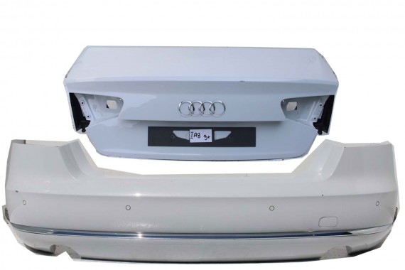 AUDI A8 LS9R 4H D4 TYŁ ZDERZAK tylny + KLAPA BAGAŻNIKA D4 4H0 2010-14 Kolor: 2Y2Y biały 4H0807511 4H0807521 4H0827023B 4H0827023