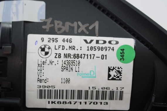 BMW X1 F48 ZEGAR 9295446 6847117 2 F45 F46 62109295446 Prędkościomierz serii 2 F45 F46 HUD 62105A03E63 62106834488 62106843092