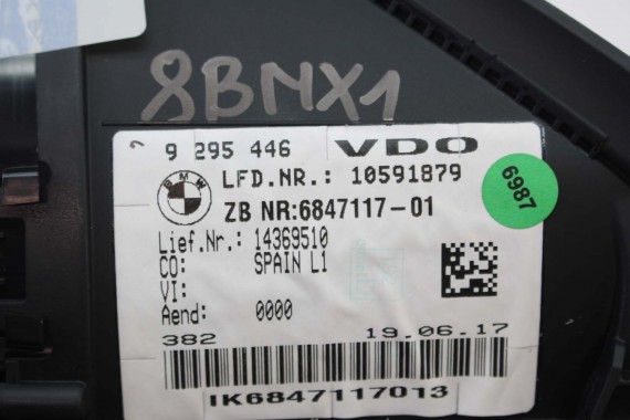 BMW X1 F48 ZEGAR 9295446 6847117 2 F45 F46 62109295446 Prędkościomierz serii 2 F45 F46 HUD 62105A03E63 62106834488 62106843092