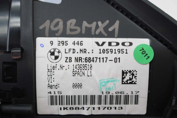 BMW X1 F48 ZEGAR 9295446 6847117 2 F45 F46 62109295446 Prędkościomierz serii 2 F45 F46 HUD 62105A03E63 62106834488 62106843092