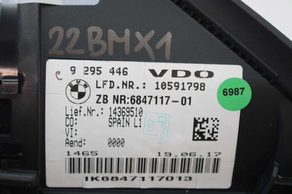 BMW X1 F48 ZEGAR 9295446 6847117 2 F45 F46 62109295446 Prędkościomierz serii 2 F45 F46 HUD 62105A03E63 62106834488 62106843092