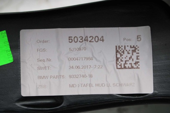 BMW X1 X2 F48 F39 KONSOLA PULPIT DESKA ROZDZIELCZA KOKPIT PULPIT 9332740 czarna 2566133 9332740 9332740 9332740 9332740 9332740