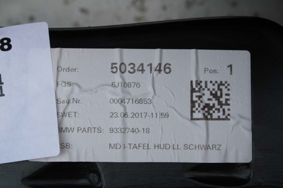 BMW X1 X2 F48 F39 KONSOLA PULPIT DESKA ROZDZIELCZA KOKPIT PULPIT 9332740 czarna 2566133 9332740 9332740 9332740 9332740 9332740